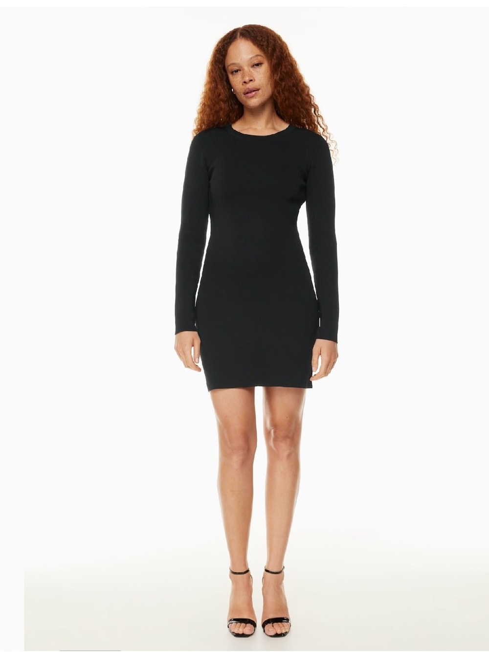 Aritzia Black Long-Sleeve Mini Bodycon Dress